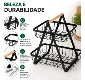 Organizador Multiuso de 2 Andares Linha Black