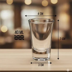 Jogo de 6 Copos de Shot 40ml Vidro